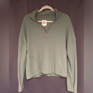 Aerie Waffle Knit Quarter Zip